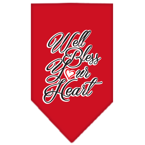 Well Bless Your Heart Screen Print Bandana Red Large